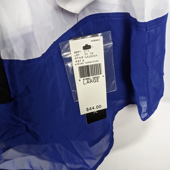 NWT AB Studios block stripe button blouse - Picture 2 of 6